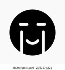 Icono del vector del emoticono de lágrimas feliz editable. Expresión, emoción, cara. Parte de una familia de iconos grandes. Perfecto para interfaces web y de aplicaciones, presentaciones, infografías, etc