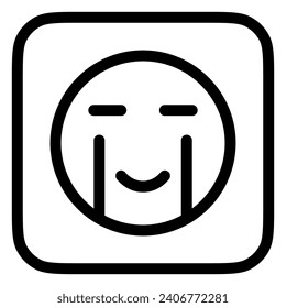 Editable happy tear emoticon vector icon. Expression, emotion, face. Part of a big icon set family. Perfect for web and app interfaces, presentations, infographics, etc