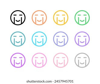 Icono de Vector de emoticono de lágrima feliz editable. Expresión, emoción, rostro. Parte de una gran familia de iconos. Perfecto para interfaces de Web y App, presentaciones, infografías, etc