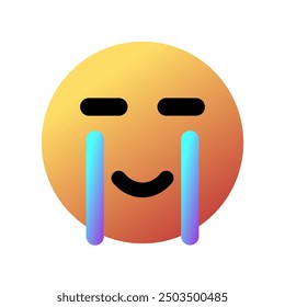 Editable happy tear emoticon vector icon. Expression, emotion, face. Part of a big icon set family. Perfect for web and app interfaces, presentations, infographics, etc