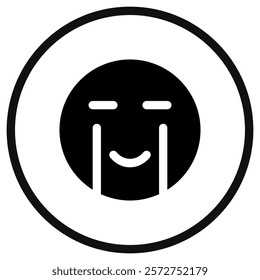 Editable happy tear emoticon vector icon. Expression, emotion, face. Part of a big icon set family. Perfect for web and app interfaces, presentations, infographics, etc