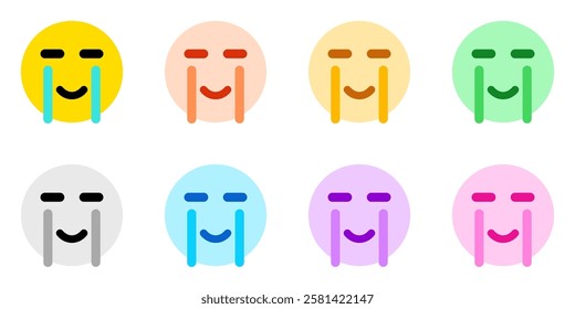 Editable happy tear emoticon vector icon. Expression, emotion, face. Part of a big icon set family. Perfect for web and app interfaces, presentations, infographics, etc