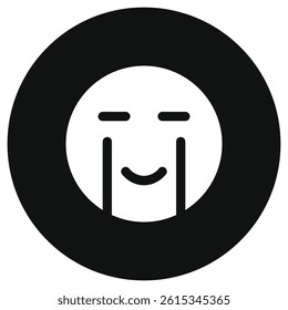 Editable happy tear emoticon vector icon. Expression, emotion, face. Part of a big icon set family. Perfect for web and app interfaces, presentations, infographics, etc