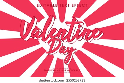 Editable Happy Valentine Day Text Effect with a Valentine's themed background