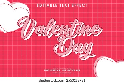 Editable Happy Valentine Day Text Effect with a Valentine's themed background