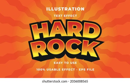 editable hard rock vector text effect with modern style design