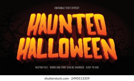 	
Editable haunted halloween theme text effect