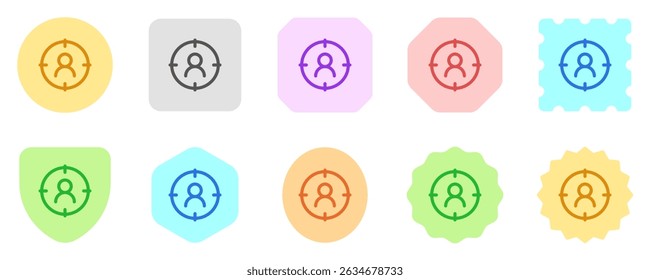 Editável headhunt, alvo, público-alvo, marketing, usuários ícone de vetor. Negócios, trabalho, trabalho, escritório. Parte de uma grande família de conjuntos de ícones. Perfeito para interfaces web e app, apresentações, infográficos, etc