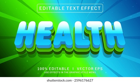 editable health vector text effect with modern style design
