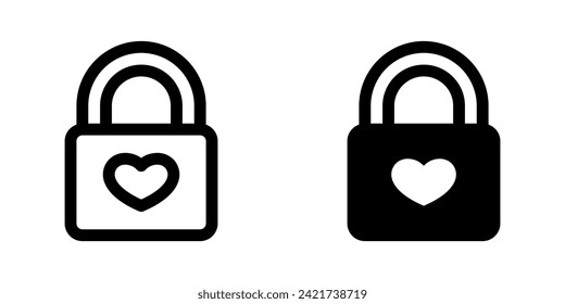 Editable heart lock, love lock vector icon. Wedding, valentine, love, celebration. Part of a big icon set family. Perfect for web and app interfaces, presentations, infographics, etc