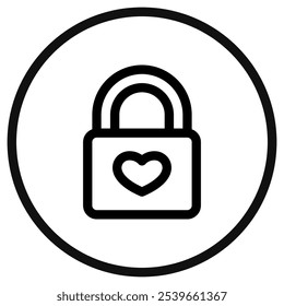 Editable heart lock, love lock vector icon. Wedding, valentine, love, celebration. Part of a big icon set family. Perfect for web and app interfaces, presentations, infographics, etc