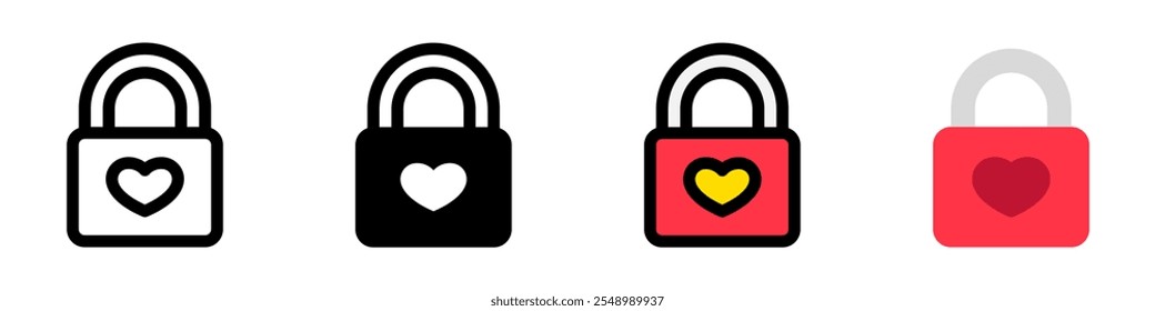 Editable heart lock, love lock vector icon. Wedding, valentine, love, celebration. Part of a big icon set family. Perfect for web and app interfaces, presentations, infographics, etc