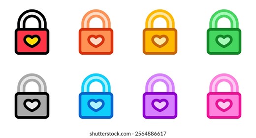 Editable heart lock, love lock vector icon. Wedding, valentine, love, celebration. Part of a big icon set family. Perfect for web and app interfaces, presentations, infographics, etc