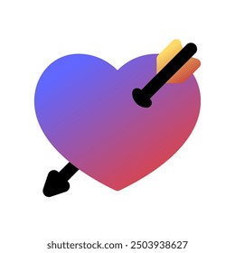 Corazón editable golpeado por el ícono del Vector de flecha. Boda, San Valentín, amor, celebración. Parte de una gran familia de iconos. Perfecto para interfaces de Web y App, presentaciones, infografías, etc