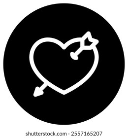Editable heart struck by arrow vector icon. Wedding, valentine, love, celebration. Part of a big icon set family. Perfect for web and app interfaces, presentations, infographics, etc