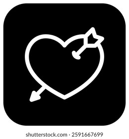 Editable heart struck by arrow vector icon. Wedding, valentine, love, celebration. Part of a big icon set family. Perfect for web and app interfaces, presentations, infographics, etc