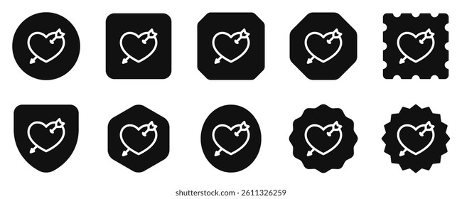 Editable heart struck by arrow vector icon. Wedding, valentine, love, celebration. Part of a big icon set family. Perfect for web and app interfaces, presentations, infographics, etc
