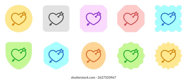 Editable heart struck by arrow vector icon. Wedding, valentine, love, celebration. Part of a big icon set family. Perfect for web and app interfaces, presentations, infographics, etc