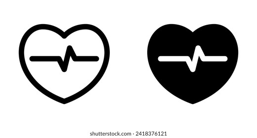 Icono de vector de latido de corazón modificable. Parte de una familia de iconos grandes. Perfecto para interfaces web y de aplicaciones, presentaciones, infografías, etc