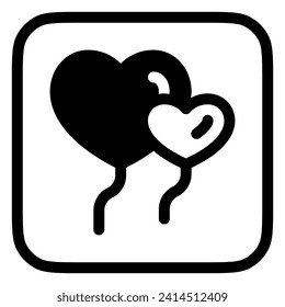 Editable hearts balloon vector icon. Wedding, valentine, love, celebration. Part of a big icon set family. Perfect for web and app interfaces, presentations, infographics, etc