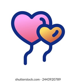 Editable hearts balloon vector icon. Wedding, valentine, love, celebration. Part of a big icon set family. Perfect for web and app interfaces, presentations, infographics, etc
