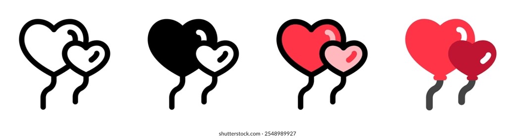 Editable hearts balloon vector icon. Wedding, valentine, love, celebration. Part of a big icon set family. Perfect for web and app interfaces, presentations, infographics, etc