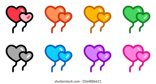 Editable hearts balloon vector icon. Wedding, valentine, love, celebration. Part of a big icon set family. Perfect for web and app interfaces, presentations, infographics, etc