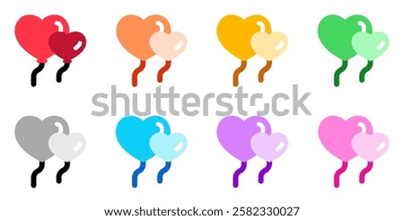 Editable hearts balloon vector icon. Wedding, valentine, love, celebration. Part of a big icon set family. Perfect for web and app interfaces, presentations, infographics, etc