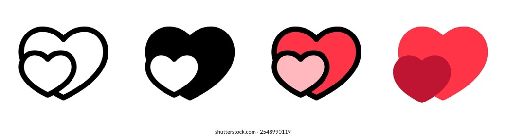 Editable hearts vector icon. Wedding, valentine, love, celebration. Part of a big icon set family. Perfect for web and app interfaces, presentations, infographics, etc