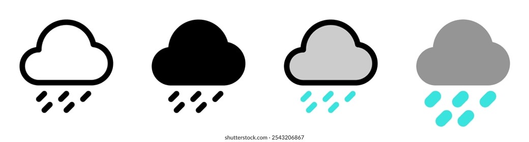 Ícone de vetor de chuva pesada editável. Parte de uma grande família de conjuntos de ícones. Perfeito para interfaces web e app, apresentações, infográficos, etc
