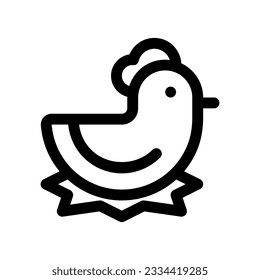 Editable hen, chicken vector icon. Animal, farm, livestock. Part of a big icon set family. Perfect for web and app interfaces, presentations, infographics, etc