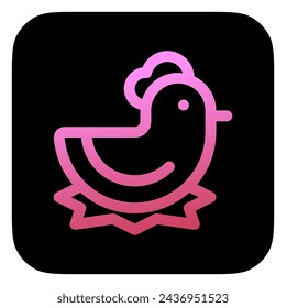 Editable hen, chicken vector icon. Animal, farm, livestock. Part of a big icon set family. Perfect for web and app interfaces, presentations, infographics, etc
