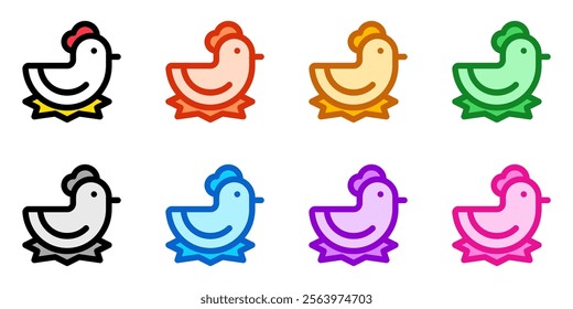 Editable hen, chicken vector icon. Animal, farm, livestock. Part of a big icon set family. Perfect for web and app interfaces, presentations, infographics, etc