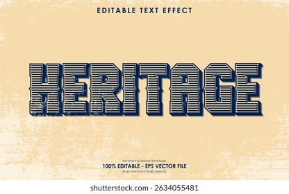 Editable heritage retro vintage text effect
