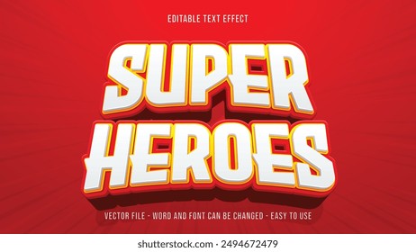 Editable heroes 3d text effect template