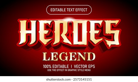 editable heroes legend vector text effect with modern style design