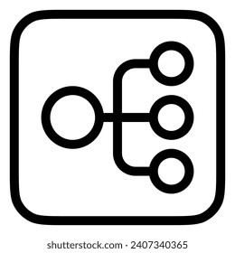 Jerarquía editable, organigrama, estructura, icono vectorial de diagrama de flujo. Negocios, trabajo, oficina. Parte de una familia de iconos grandes. Perfecto para interfaces web y de aplicaciones, presentaciones, infografías, etc