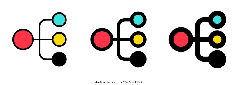 Bearbeitbare Hierarchie, Organigramm, Struktur, Flussdiagramm, Vektorsymbol. Geschäft, Job, Büro. Teil einer großen Ikone-Set-Familie. Perfekt für Web- und App-Schnittstellen, Präsentationen, Infografiken usw.