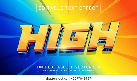 editable high 3d vector text effect with modern style design