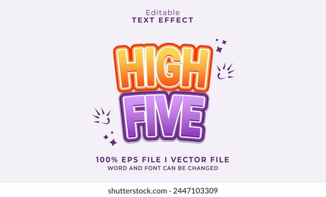 editable high five text effect.typhography logo