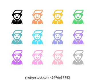 Editable hipster person with undercut hair avatar vector icon. User, profile, identity, persona. Part of a big icon set family. Perfect for web and app interfaces, presentations, infographics, etc