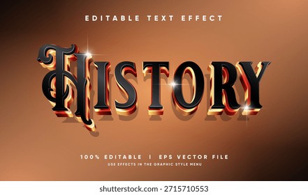 editierbare Geschichte 3D-Vektortexteffekt mit modernem Stil