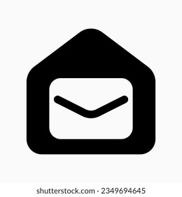 Editable home mail, mailing address, email vector icon. Remote work, job, profession, freelance. Part of a big icon set family. Perfect for web and app interfaces, presentations, infographics, etc