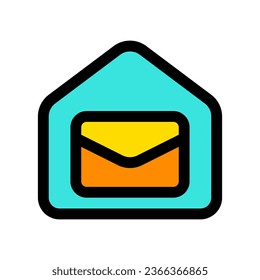 Editable home mail, mailing address, email vector icon. Remote work, job, profession, freelance. Part of a big icon set family. Perfect for web and app interfaces, presentations, infographics, etc