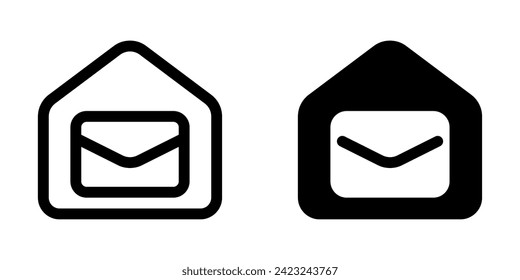 Editable home mail, mailing address, email vector icon. Remote work, job, profession, freelance. Part of a big icon set family. Perfect for web and app interfaces, presentations, infographics, etc