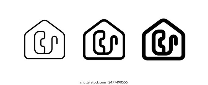 Editable home telephone, phone, call vector icon. Remote work, job, profession, freelance. Part of a big icon set family. Perfect for web and app interfaces, presentations, infographics, etc