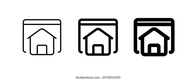 Bearbeitbare Homepage, Symbol für die Vektorgrafik der Zielseite. Teil einer großen Icon-Set-Familie. Ideal für Web- und App-Interfaces, Präsentationen, Infografiken usw