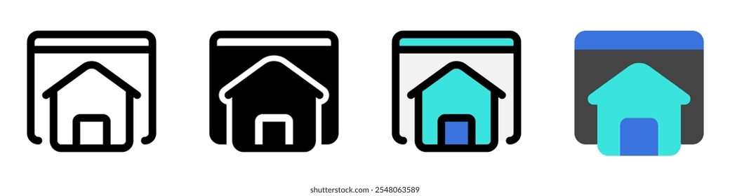 Página de inicio editable, icono de Vector de la página de destino. Parte de una gran familia de iconos. Perfecto para interfaces de Web y App, presentaciones, infografías, etc