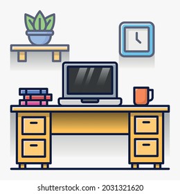 editable homework space vector illustration 