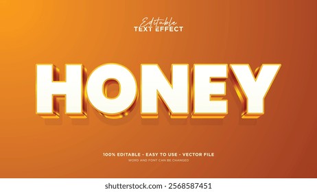 Editable honey 3d text effect, 3d vector mock up